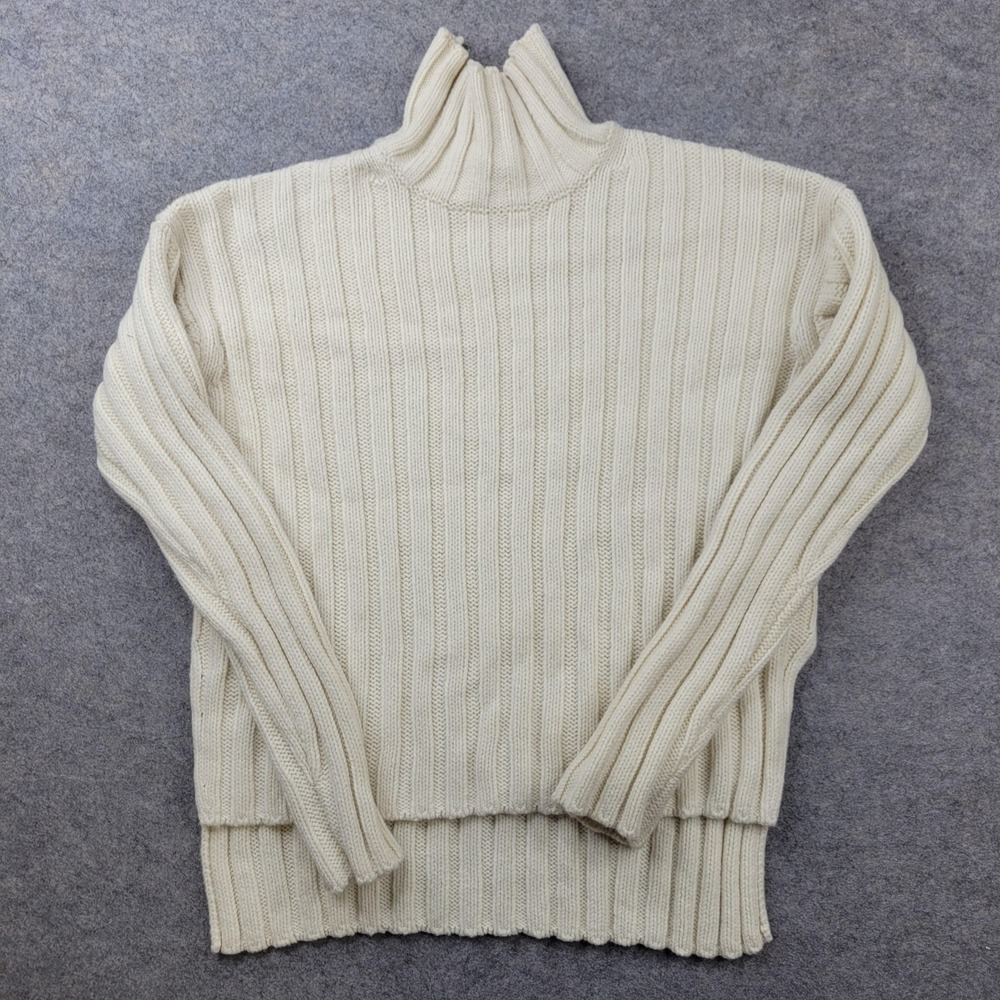 Everlane Sweater Womens XXS White Wool Cashmere Turtleneck Ribbed‎ Knit Pullover